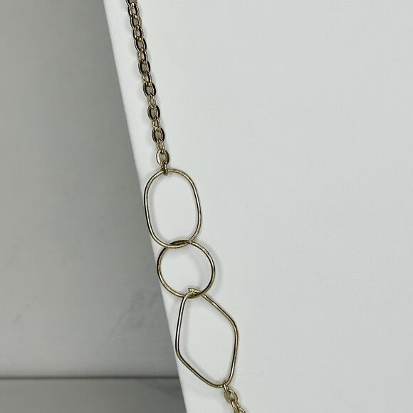Lane Bryant Geometric Gold Tone Long Chain Link Necklace - Picture 5 of 10